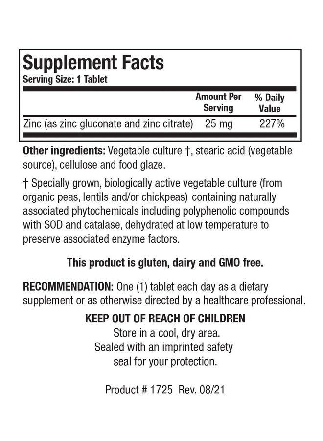 Biotics Research Biotics Research Zn-Zyme Forte 25 mg Zinc, Immune System Support, Optimal Cellular Function, Tablet-Based with Added antioxidants. 100 Tablets - Image 2