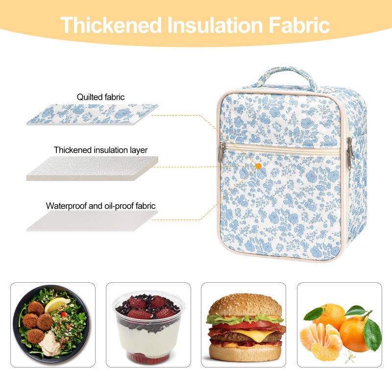 honitty Lunch Box for Women,Adult Small Lunch Bag,Reusable Insulated Lunch Box,Quilted Portable Lunch Bags - Image 2
