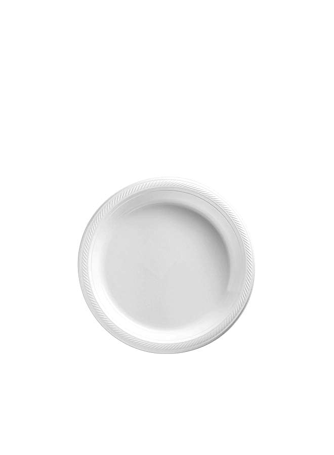 Party Time Time Paper Plate Disposable Tableware for Wedding Birthday Anniversary Themed Party Occasion Decoration Supplies (7 Inch) (White) - Image 4