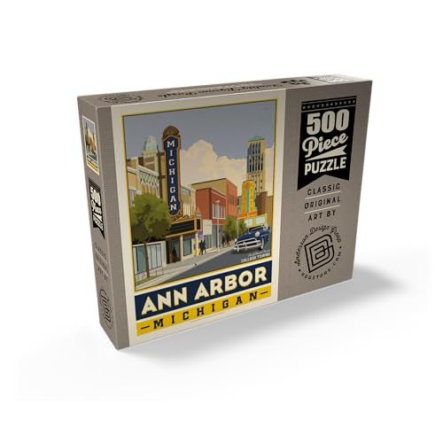 MyPuzzle.com MyPuzzle American College Towns Ann Arbor Michigan Vintage Poster Premium 500 Piece Jigsaw Puzzle for Adults - Image 5