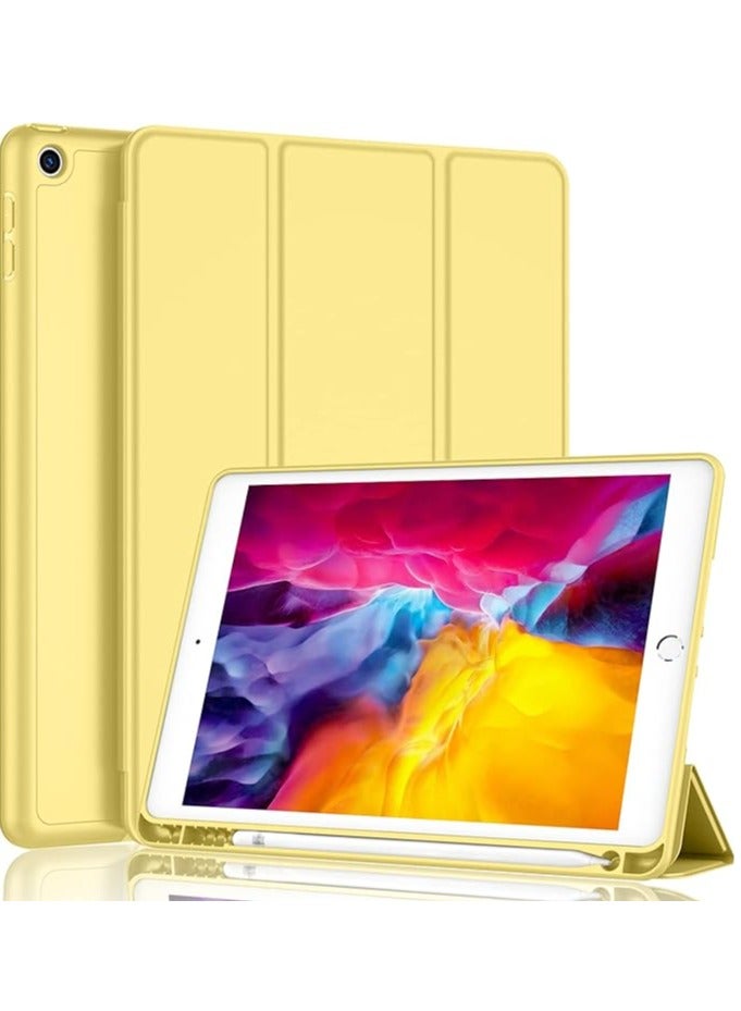 MIGOFAST iPad 9.7 Case 2018/2017 Model, 6th/5th Generation Smart Cover with Pencil Holder and Soft Baby Skin Silicone Back and Full Body Protection, Auto Wake/Sleep Cover Yellow - Image 1