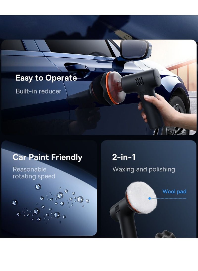 Baseus - Rechargeable Car Polisher, Mini Cordless Car Polisher, Compact and Lightweight Electric Polisher, Car Polisher (4000mAh, 300 RPM for Polishing and Buffing) - Black - Image 1