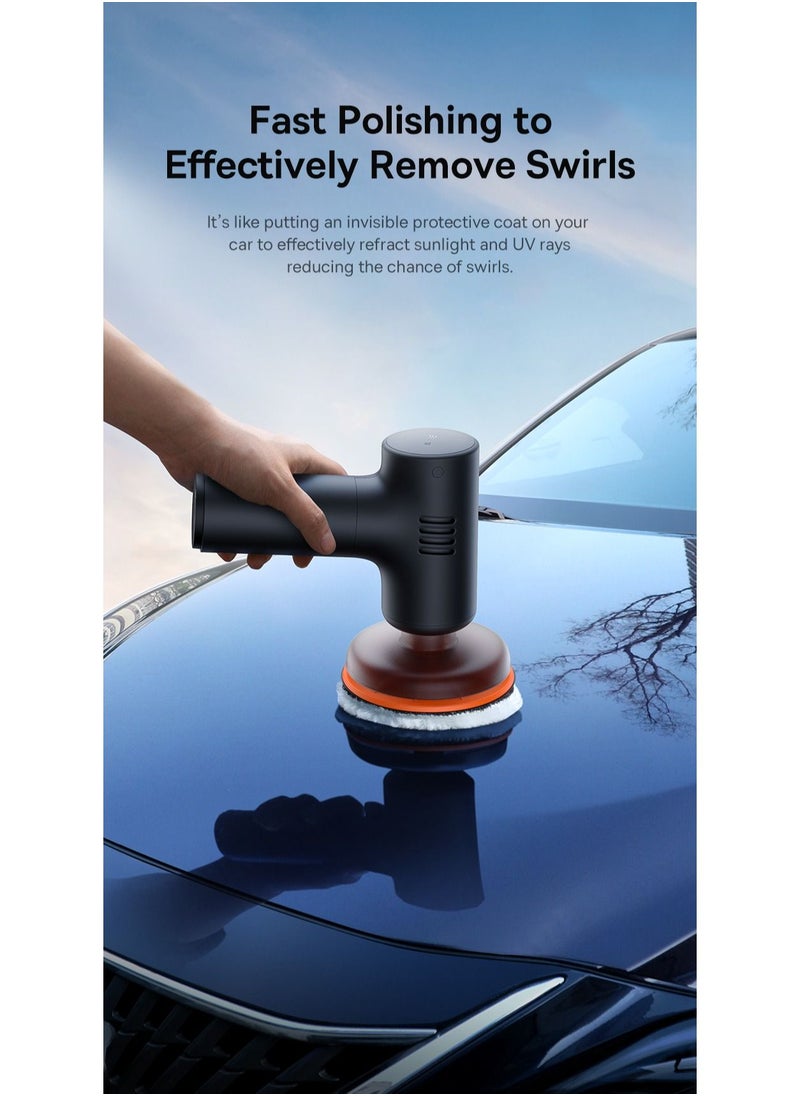Baseus - Rechargeable Car Polisher, Mini Cordless Car Polisher, Compact and Lightweight Electric Polisher, Car Polisher (4000mAh, 300 RPM for Polishing and Buffing) - Black - Image 1
