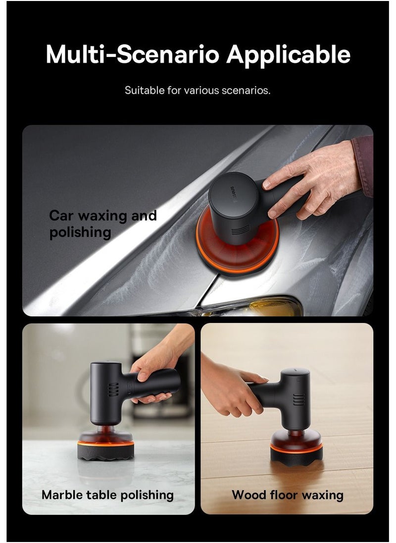 Baseus - Rechargeable Car Polisher, Mini Cordless Car Polisher, Compact and Lightweight Electric Polisher, Car Polisher (4000mAh, 300 RPM for Polishing and Buffing) - Black - Image 1