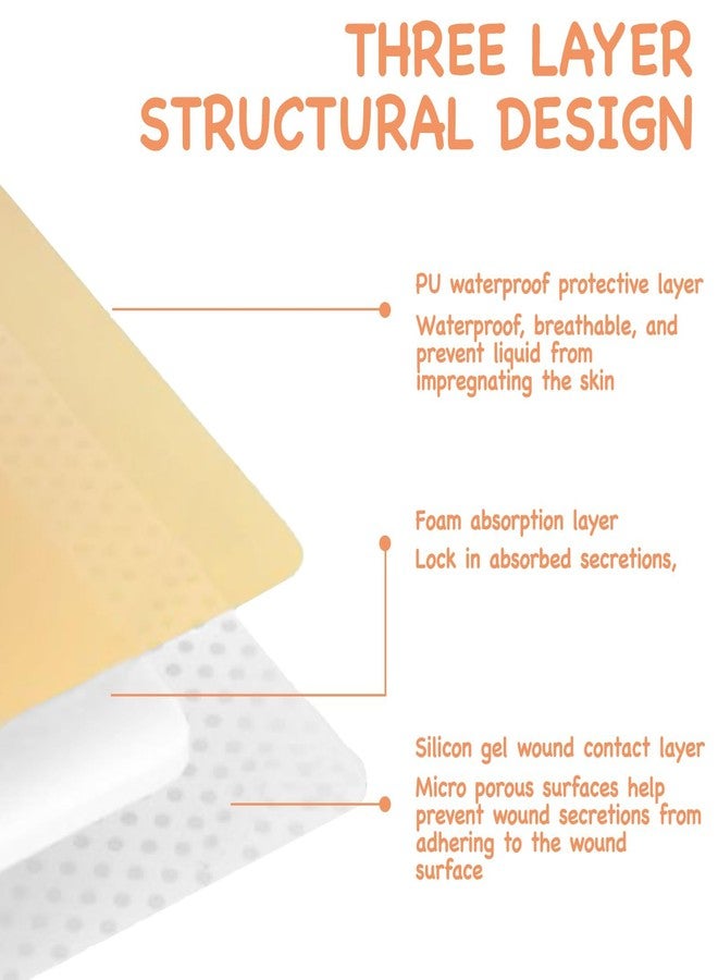 squishy 4 Pcs Bed Sore Dressing, Bandages for Wounds, 7.5cm Foam Dressing Pads for Wounds, Waterproof and Sterile Adhesive Dressing for Bedridden Patient - Image 2