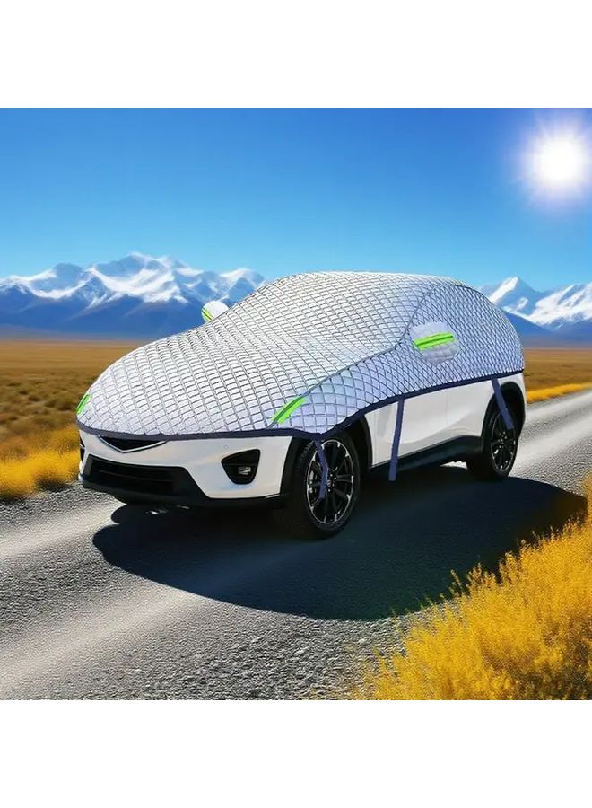 2025 Model Year All in One Heavy Duty Car Cover for SUVs Sedans Trucks Thick Oxford Fabric UV Protection Windproof Snowproof Ice Shield Reflective White Green Dome Hooks Four Seasons Car Cover Fit Vehicle Canopy - Image 1