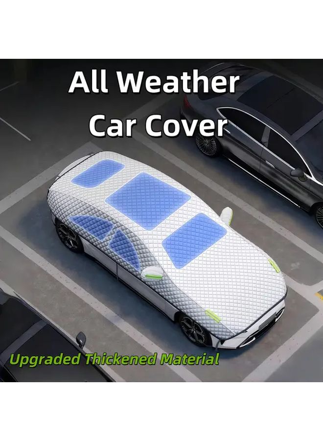 2025 Model Year All in One Heavy Duty Car Cover for SUVs Sedans Trucks Thick Oxford Fabric UV Protection Windproof Snowproof Ice Shield Reflective White Green Dome Hooks Four Seasons Car Cover Fit Vehicle Canopy - Image 3