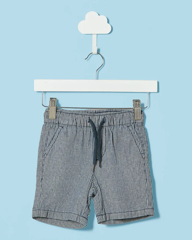 REDTAG Infant Boys Grey Twill Shorts