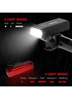 Y&D Bike Lights Front and Back, 1200 Lumens USB Rechargeable Bright 3 LED for Night Riding with Power Bank Function,IPX5 Waterproof All Bikes  - Image 3
