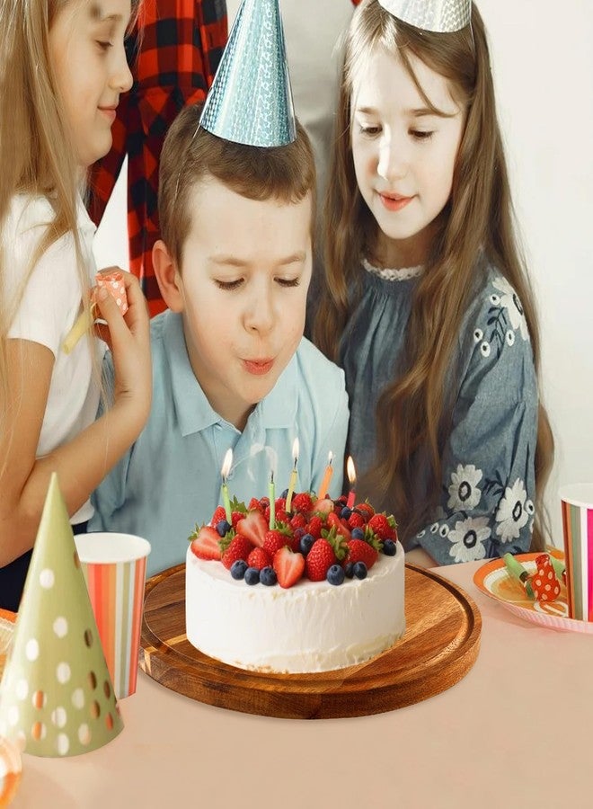 حامل كيك خشبي من موزفاي مع غطاء قبة أكريليك، طبق كيك خشبي دائري مع غطاء، طقم عرض حلويات 2 في 1 للحفلات، لوح تقديم للجبن والبطاطس المقلية والصلصات والناتشوز وطبق فواكه - Image 2