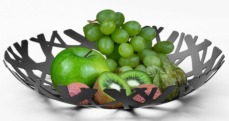 IBWell Fruit Bowl Integrated High end Modern Home Creative Fruit Basket for Counters Kitchen Countertop Home DecorBlack - Image 1