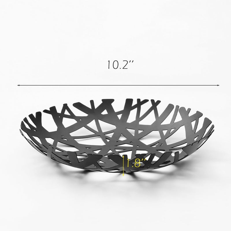 IBWell Fruit Bowl Integrated High end Modern Home Creative Fruit Basket for Counters Kitchen Countertop Home DecorBlack - Image 3