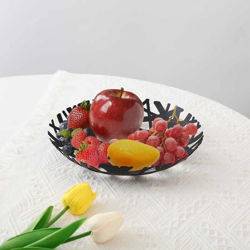 IBWell Fruit Bowl Integrated High end Modern Home Creative Fruit Basket for Counters Kitchen Countertop Home DecorBlack - Image 4