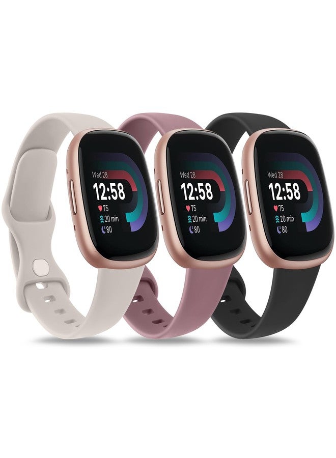 اي كي مجموعة من 3 أساور رياضية متوافقة مع ساعات Fitbit Sense 2 / Sense / Fitbit Versa 4 / Versa 3، للرجال والنساء، أساور كلاسيكية ناعمة لساعات Fitbit Sense 2 / Sense / Versa 4 / Versa 3 الذكية - Image 1