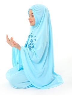 Elanesa  Girl Child Prayer Dress Star Printed Long Headscarf  - Image 3