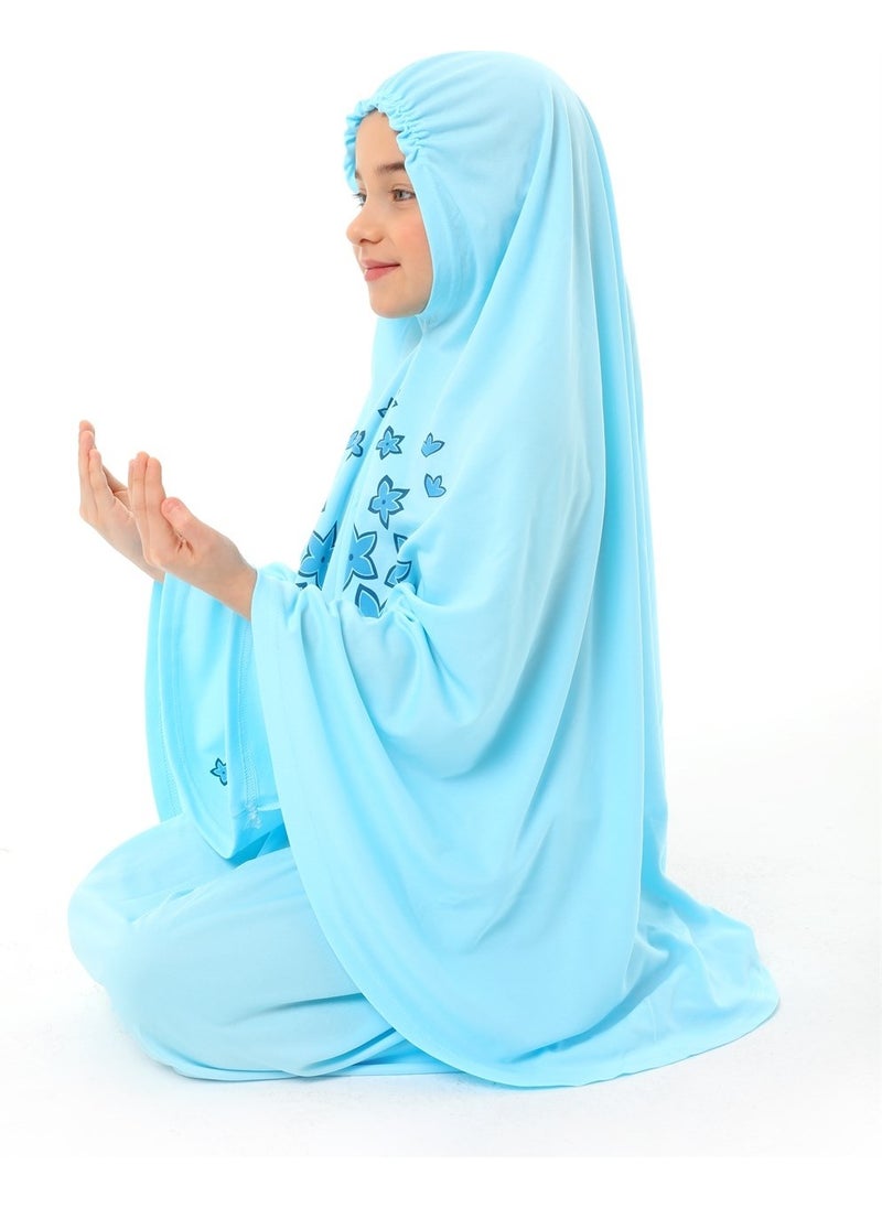Elanesa  فستان صلاة للبنات من Elanesa، حجاب طويل مطبوع عليه نجوم  - Image 3