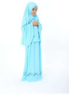 Elanesa  Girl Child Prayer Dress Star Printed Long Headscarf  - Image 2