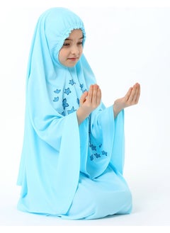 Elanesa  Girl Child Prayer Dress Star Printed Long Headscarf  - Image 5