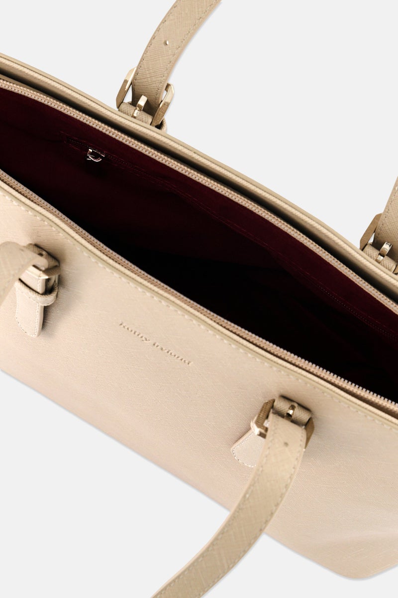 Kathy Ireland Women Brand Logo Tote Bag, Beige - Image 2