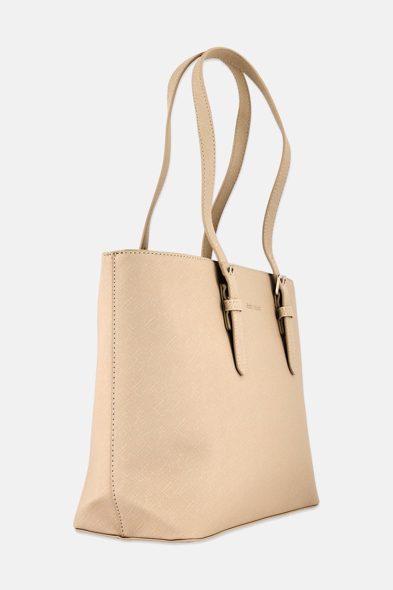 Kathy Ireland Women Brand Logo Tote Bag, Beige - Image 3