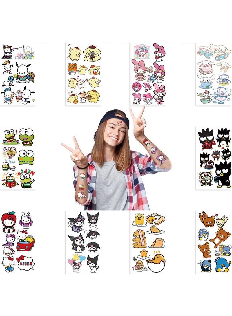 NIBEMINENT 10 Pcs Cartoon Sanrio Deco Kit Waterproof Stickers, High Definition Printing Bright Colors, Suitable for Laptop Skateboard Luggage Water Bottle Guitar DIY - Image 1
