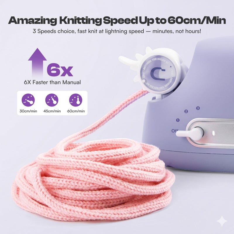 Caydo Automatic i Cord Knitting Machine Pro, Electric iCord Knitter for Fast DIY Valentine Crafts, Hands-Free Yarn Knitter to Make Flower Handicrafts & Romantic Gift, Ideal Present for Valentine's Day - Image 3