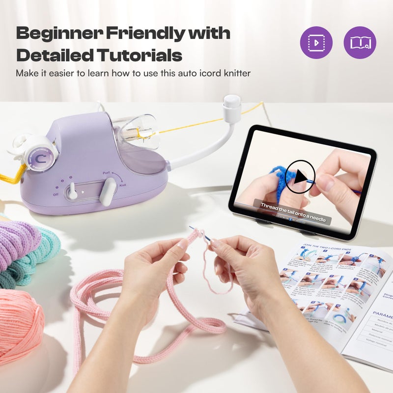 Caydo Automatic i Cord Knitting Machine Pro, Electric iCord Knitter for Fast DIY Valentine Crafts, Hands-Free Yarn Knitter to Make Flower Handicrafts & Romantic Gift, Ideal Present for Valentine's Day - Image 5