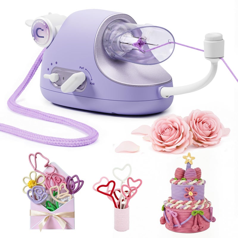 Caydo Automatic i Cord Knitting Machine Pro, Electric iCord Knitter for Fast DIY Valentine Crafts, Hands-Free Yarn Knitter to Make Flower Handicrafts & Romantic Gift, Ideal Present for Valentine's Day - Image 1