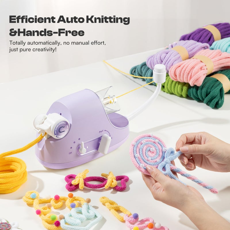 Caydo Automatic i Cord Knitting Machine Pro, Electric iCord Knitter for Fast DIY Valentine Crafts, Hands-Free Yarn Knitter to Make Flower Handicrafts & Romantic Gift, Ideal Present for Valentine's Day - Image 2