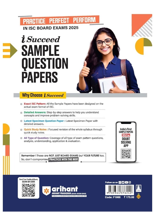 Arihant ISC i Succeed 10 Sample Question Papers Literature In English Class 12th Paper 2 for Exam 2025 | Detailed explanations | Value points and Common Mistakes | Fully Solved Board Paper 2024