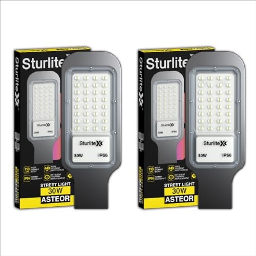 Sturlite Asteor 30W LED Street Light| Cool White 6500K Color Temperature LED Street Lamp| IP66 Waterproof Surge Protection Focus Light for Garage, Parking, Garden, Playground & Sidewalks - (Pack of 2) - Image 1