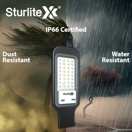 Sturlite Asteor 30W LED Street Light| Cool White 6500K Color Temperature LED Street Lamp| IP66 Waterproof Surge Protection Focus Light for Garage, Parking, Garden, Playground & Sidewalks - (Pack of 2) - Image 5