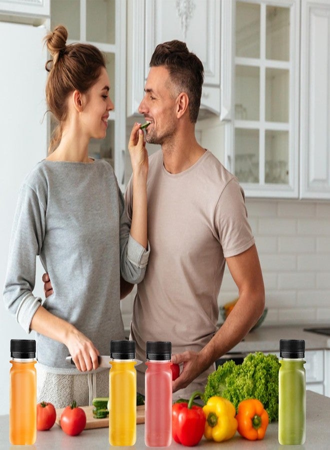 مومو لولو 15 زجاجة عصير بلاستيكية صغيرة سعة 2 أونصة مع أغطية، عبوات عصير صغيرة للعصير، ومشروب الزنجبيل، وعينات الحليب، وغيرها من زجاجات السفر. - Image 4