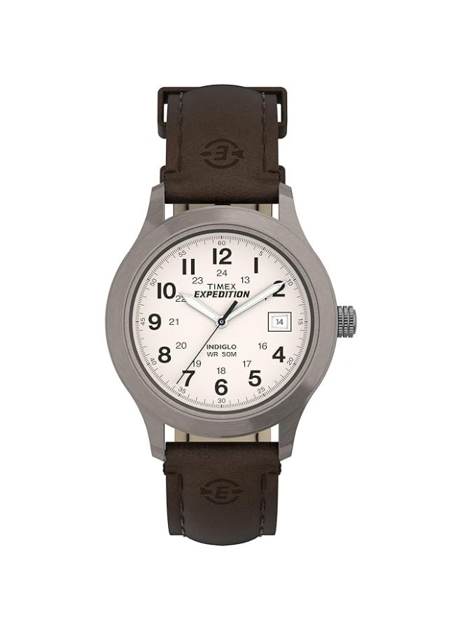 Timex Men's T40051 Expedition Metal Field Brown Leather Strap Watch - Image 1