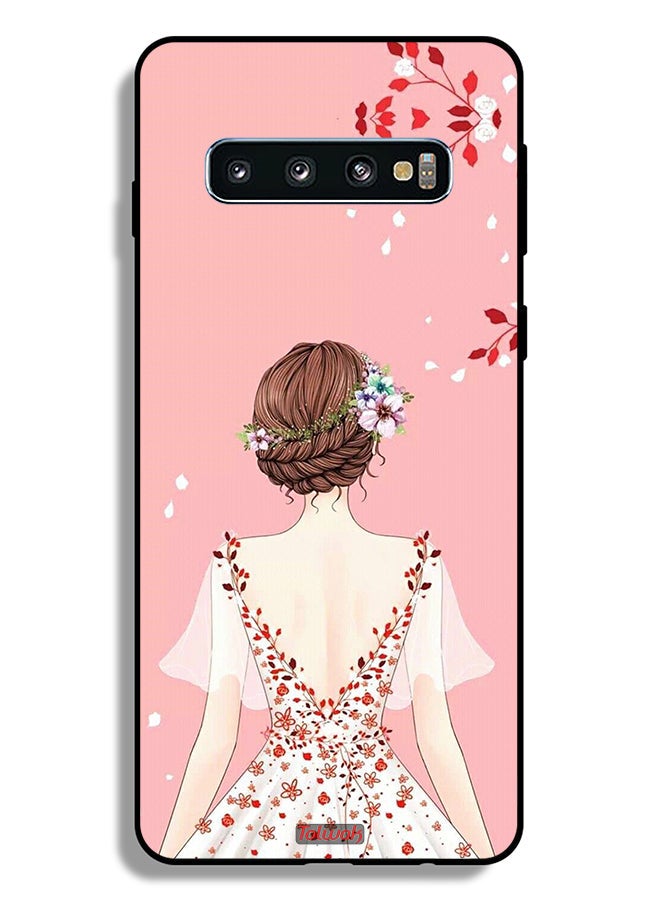 Tolwak Samsung Galaxy S10 Plus Protective Case Cover Standing Girl Art - Image 2