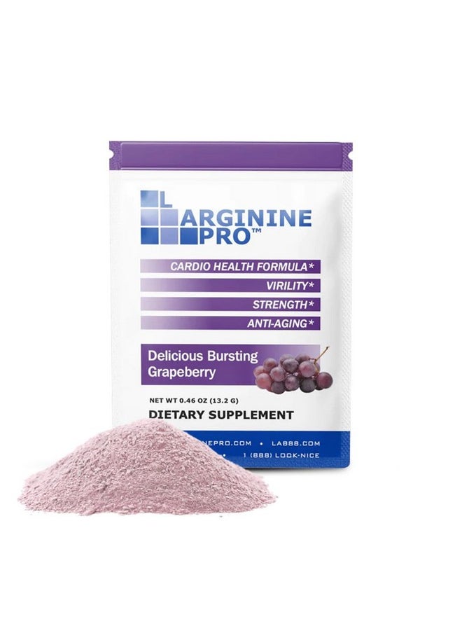 L-ARGININE PRO - L-ARGININE PRO Supplement ON-The-GO Single Serve Travel Packets - 5,500mg of L-arginine Plus 1,100mg L-Citrulline (Grape Berry, 30 Packets) - Image 1