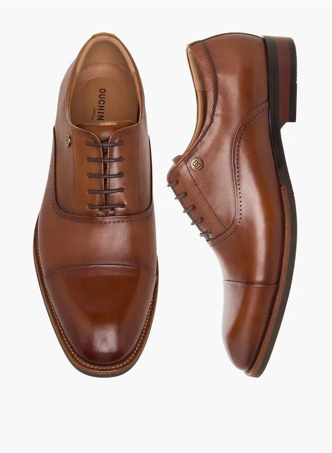 DUCHINI Men Lace-Up Leather Oxford Shoes