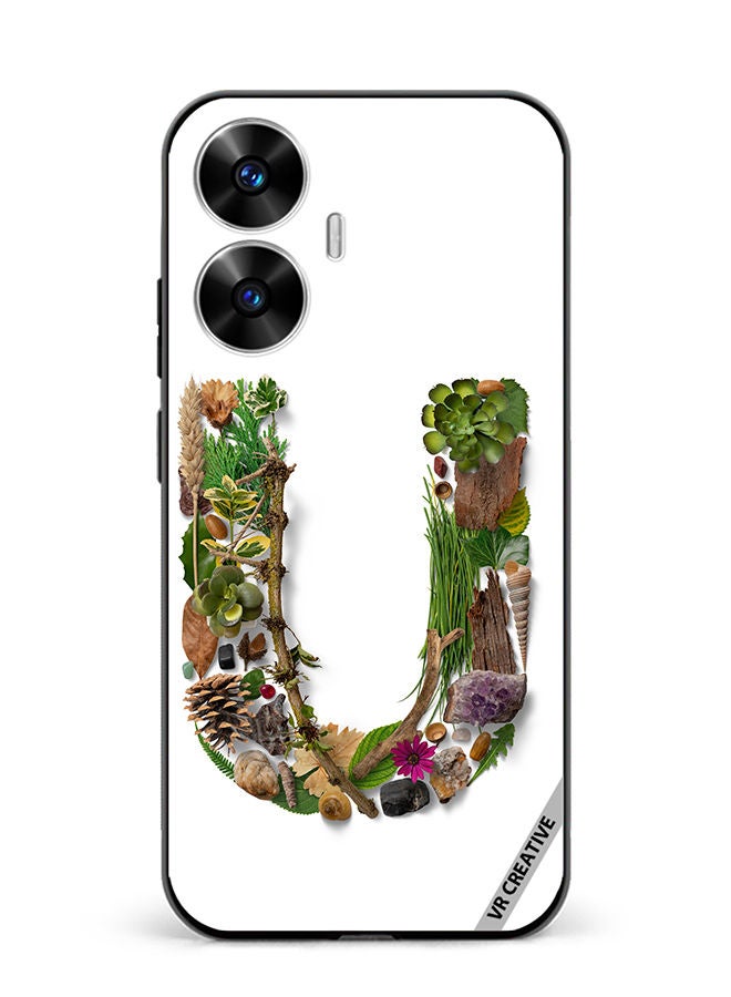 VR CREATIVE Protective Case Cover For Realme C55 Alphabet U Design Multicolour - Image 1