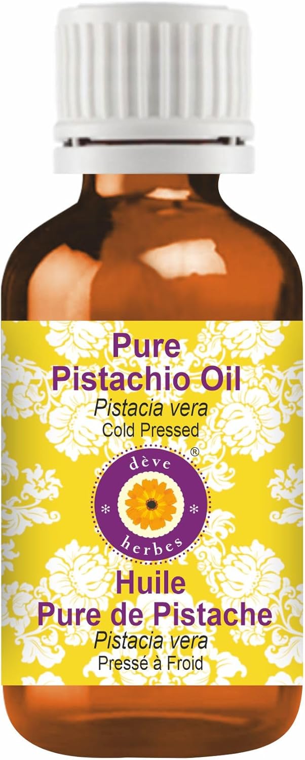 Deve Herbes Pure Pistachio Oil Pistacia vera Cold Pressed Natural Therapeutic Grade 30ml 1 oz