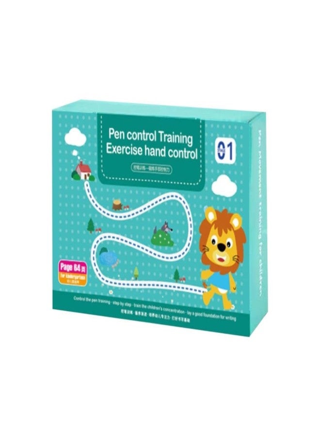 Parshya Kids Pen Control Practice Workbook for Ages 2–6 | Reusable Book with Pen Control Training, Line & Alphabet Tracing, Brain Development Activities | 64+ Pages Coated Paper | Preschool Writing - Image 1