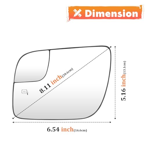 AEagle Driver Left Side Heated Mirror Glass Fits for Ford Explorer 2011 2012 2013 2014 2015 2016 2017 with Rear Holder Replacement for BB5Z17K707M - Image 5