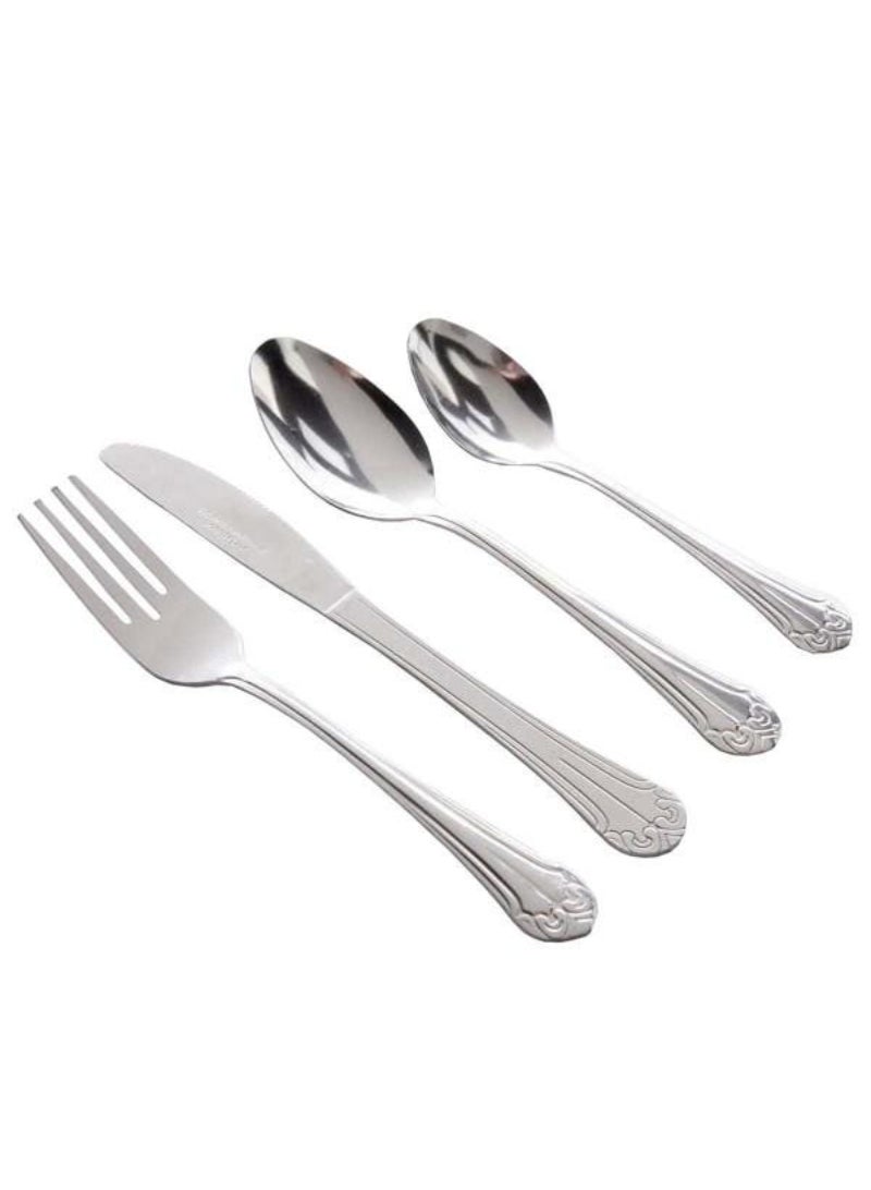 Gibson 24-Piece Mariano Dishwasher Safe Stainless Steel Flatware Set Silver 80056.24