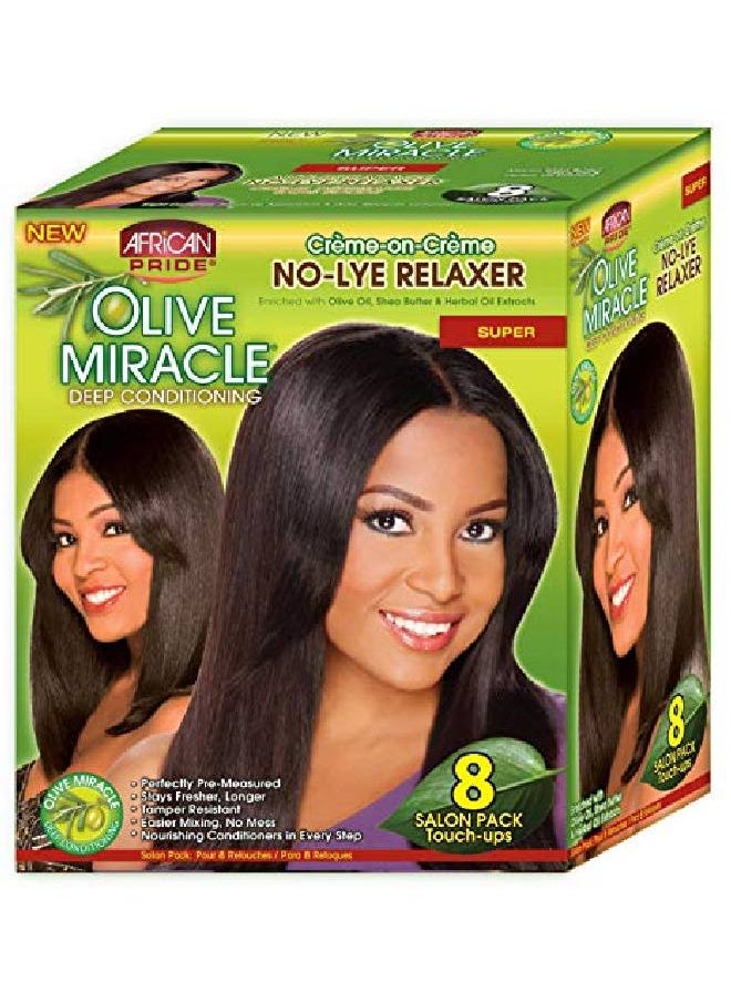 African Pride Olive Miracle Deep Conditioning Nolye Relaxer Super Kit 8Count  - Image 2