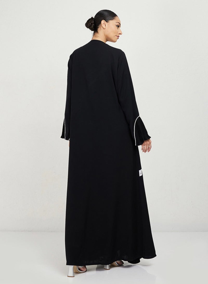 Rosette Abaya White-Piping Stones  - Image 3
