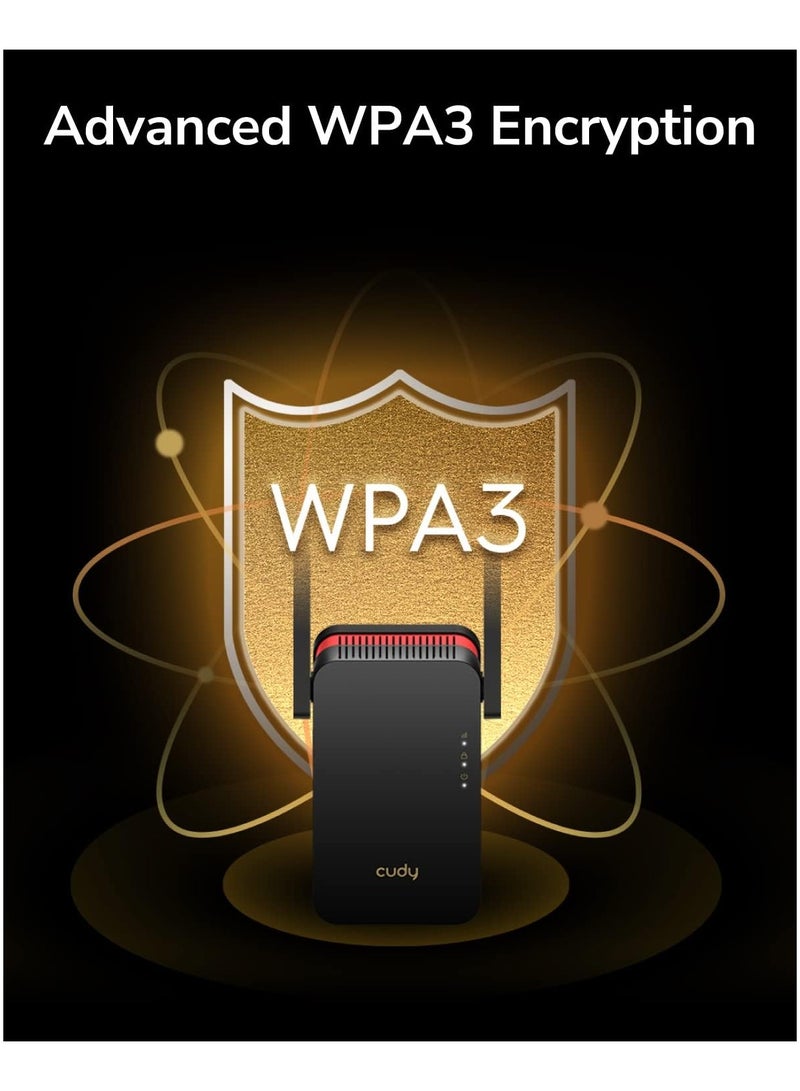 cudy AX3000 Dual Band Wi-Fi 6 Extender, WiFi 6 Repeater Coverage up to 3000 Sq.Ft. and 70 Devices, 802.11ax, 160MHz, MU-MIMO, Beamforming, OFDMA, WPA3 - Image 4