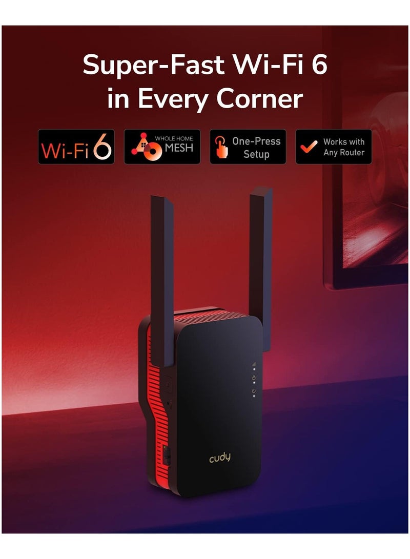 cudy AX3000 Dual Band Wi-Fi 6 Extender, WiFi 6 Repeater Coverage up to 3000 Sq.Ft. and 70 Devices, 802.11ax, 160MHz, MU-MIMO, Beamforming, OFDMA, WPA3 - Image 5
