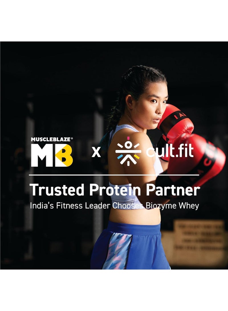 مسل بلايز مسحوق بروتين مصل اللبن MuscleBlaze Biozyme Performance - نكهة المانجو الساحرة (2 كجم / 4.4 رطل) | 25 جم بروتين لكل مكيال | مثبت سريرياً: امتصاص بروتين أعلى بنسبة 50% - Image 3
