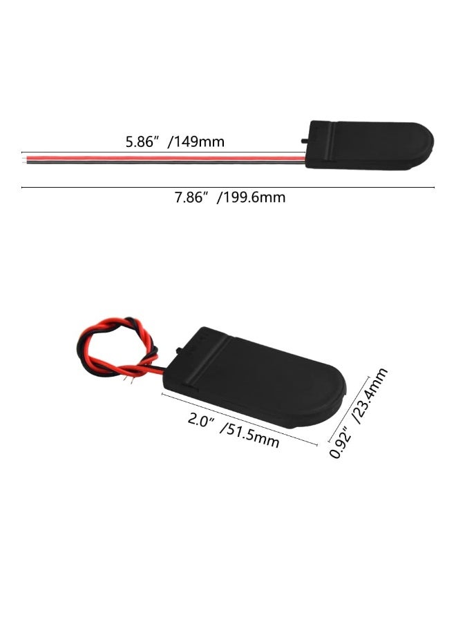 سونسر حامل بطارية CR2032 10 قطع، حامل بطارية CR2032، حامل بطارية 2 × 3 فولت، مع مفتاح تشغيل وإيقاف سلكي - Image 2