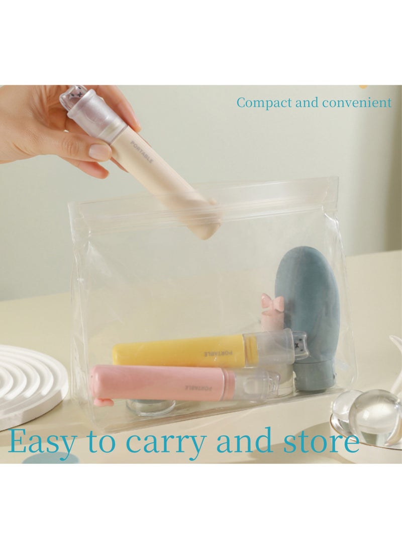 مجموعة فرشاة أسنان صغيرة قابلة للطي - فرشاة أسنان محمولة 2 في 1 مع علبة وصندوق لمعجون الأسنان، رؤوس فرش قابلة للطي والاستبدال، مناسبة للمنزل، السفر، النشاطات الخارجية، المشي، التخييم، مجموعتان (وردي وبيج) - Image 5