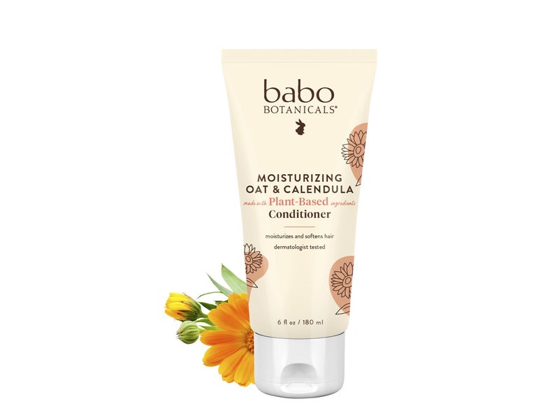 Babo Botanicals Moisturizing Oat & Calendula Conditioner - Silicone-Free - For Dry or Sensitive Skin - For all ages - Vegan - Lightly Scented - Image 1